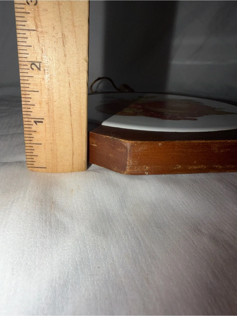 Vintage Mid-Century Octagonal Wood & Ceramic Tile Trivet